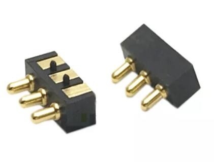 2.54mm Wanita POGO Pin Konektor 3 Pin 2.5mm Pitch SMT Pria 1A