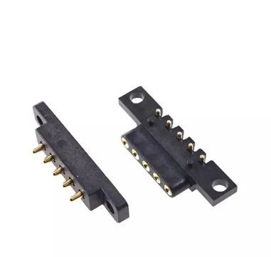 5 Pin 15mm Fine Pitch POGO Pin Connector Spring Loaded 2.54mm Pitch Pria Wanita