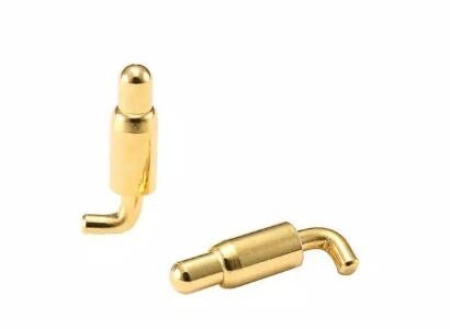 Gold Right Angle POGO Pin Kuningan Spring Loaded Pin Connector Untuk Heating Element